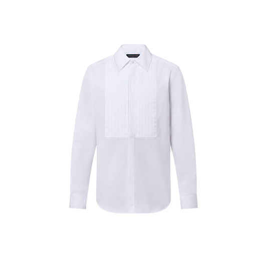 Bib-Front Cotton Evening Shirt