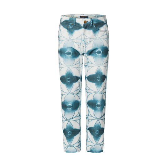 Monogram Shibori Printed Denim Regular Trousers