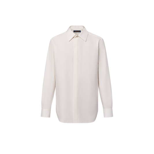 Long-Sleeved Silk And Cotton-Blend Evening Shirt